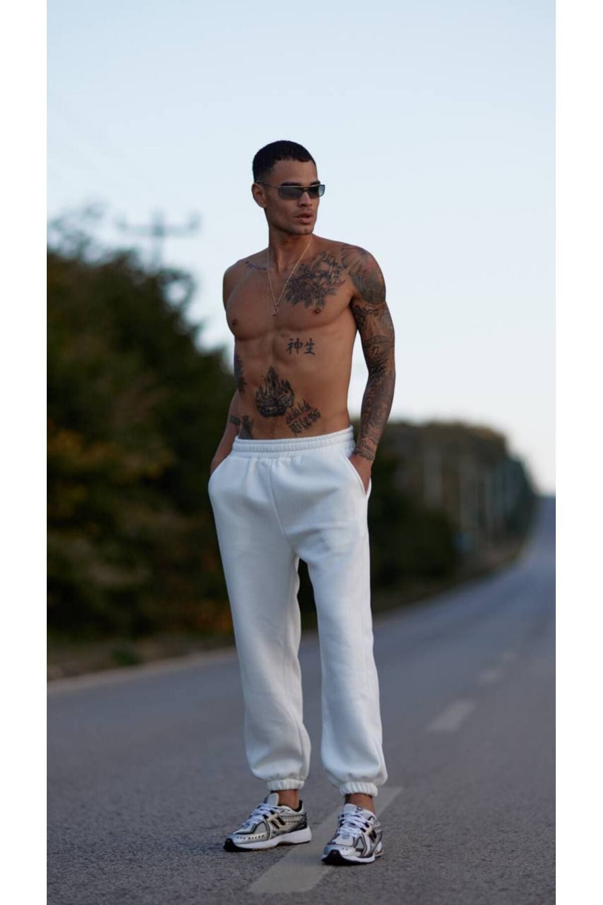 Unisex Beyaz Ob Comfort Eşofman Altı - BEYAZ - 1