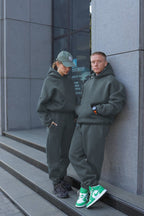 Unisex 3 İ̇pli̇k Şardonlu Çi̇ftleri̇n Kullanimina Uygun Jogger Eşofman Takimi (tekli̇) - Duman Mavisi - 2