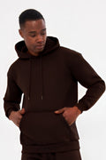3iplik Bisiklet Yaka Kalın Sweatshirt Pamuklu - Kahverengi - 1