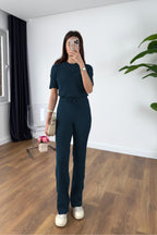 Kadın Premium Model Yazlık Fitilli Takım - Lacivert - 3