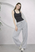 Kadin Fi̇ti̇lli̇ Kalin Askili Esnek Body Atlet - Füme - 3