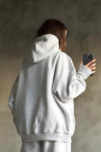 İ̇çi Pamuklu Bol Kalıp Sweatshirt - Gri - 2