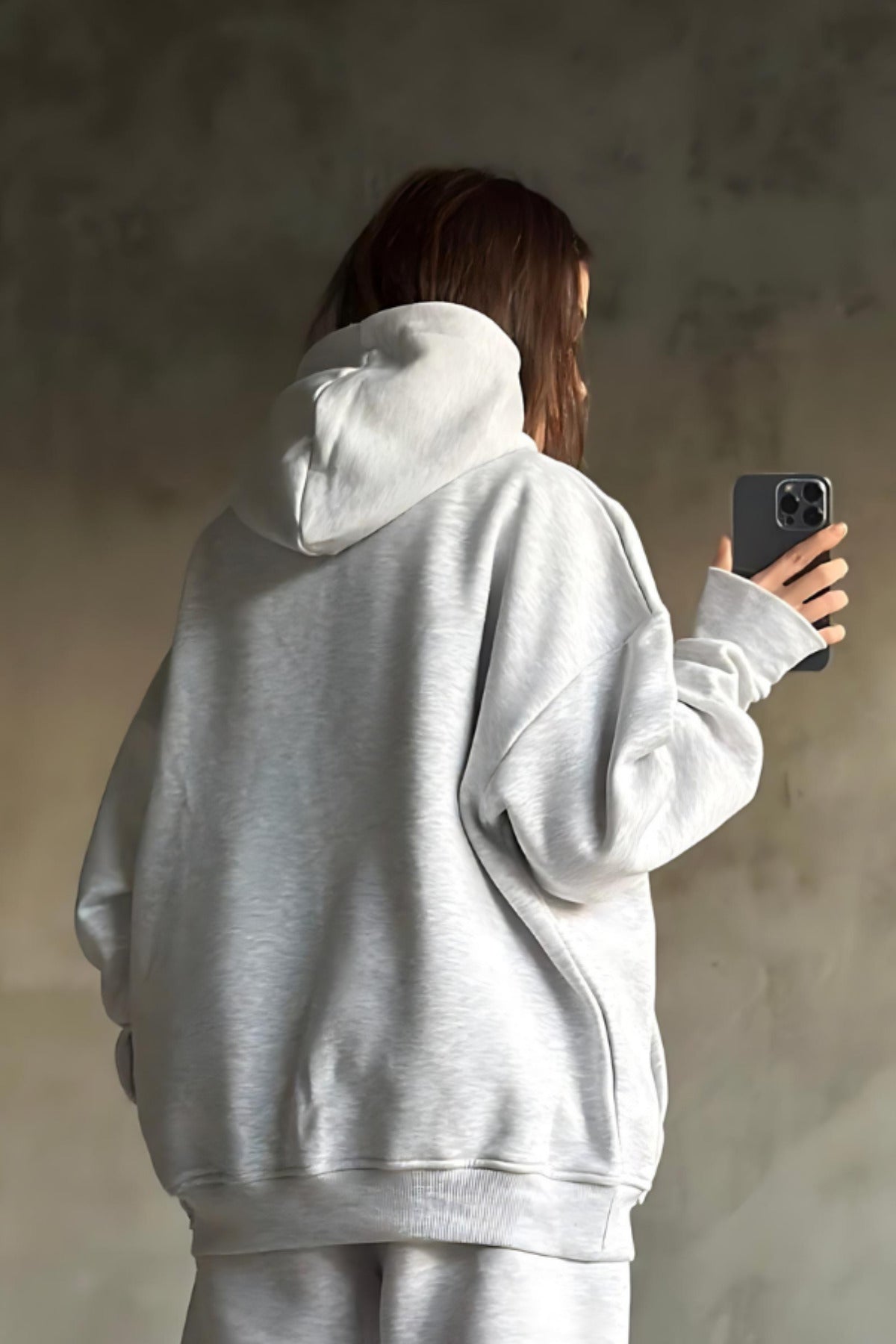 İ̇çi Pamuklu Bol Kalıp Sweatshirt - Gri - 2