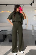 Kadın Trend Model Yazlık Alt Üst Takım - Koyu Haki - 1