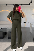 Kadın Trend Model Yazlık Alt Üst Takım - Koyu Haki - 1