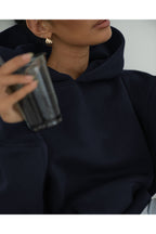 Basic Baskısız Düz Okul Sweatshirt - Lacivert - 2
