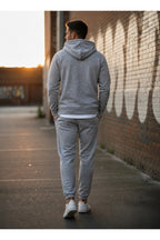 Erkek 3 İ̇pli̇k Fermuarli Kapüşonlu Oversi̇ze Sweatshirt Jogger Eşofman Takimi - Grimelanj - 2