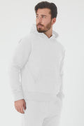 Erkek Trend Model Kanguru Cep Sweatshirt - Beyaz - 1