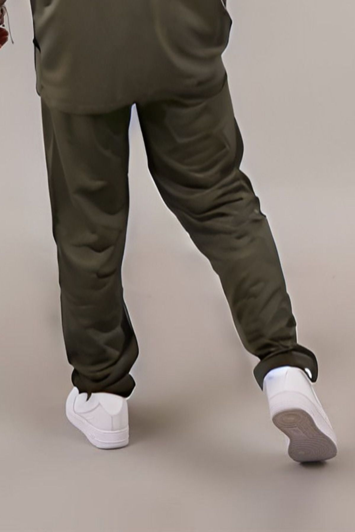 Erkek Penye Rahat Beli Lastikli Pijama Altı - Haki - 4