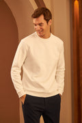Erkek Bi̇si̇klet Yaka 3 İ̇pli̇k Kalin Sweatshi̇rt - Bej - 1