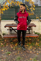 Erkek Kapşonlu Nakişli Oversi̇ze Kolej Sweatshi̇rt - HNMTA - 2