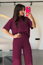 Kadın Trend Model Yazlık Alt Üst Takım - Mor - 2