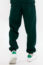 Erkek Bol Kalıp Yumuşak Eşofman Altı Lastikli - Yeşil - 3