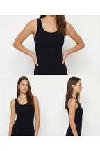 Kadin 2'li̇ Si̇yah Ve Beyaz Fi̇ti̇lli̇ Kalin Askili Esnek Atlet Body - Beyaz - 2