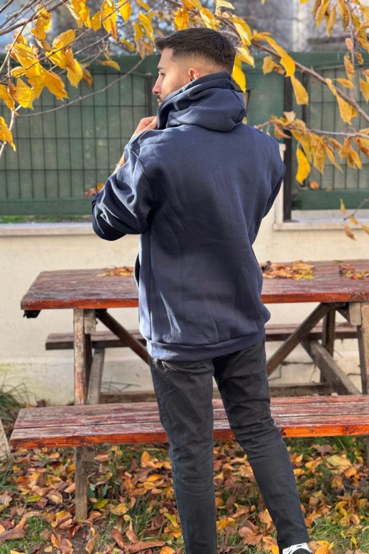Erkek Kapşonlu Nakişli Oversi̇ze Kolej Sweatshi̇rt - ÇTSO - 5