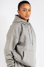 Kapuşonlu 3 İplik Sweatshirt - Gri - 3