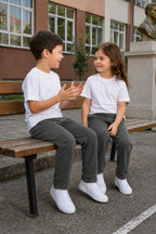 Unisex Kiz Erkek Çocuk Li̇krali Eşofman Bel Rahat Kalip Beli̇ Bağlamali Cepli̇ Mevsi̇mli̇k Bebe-garson Okula Dönüş Pantolonu (tekli̇) - Füme - 4
