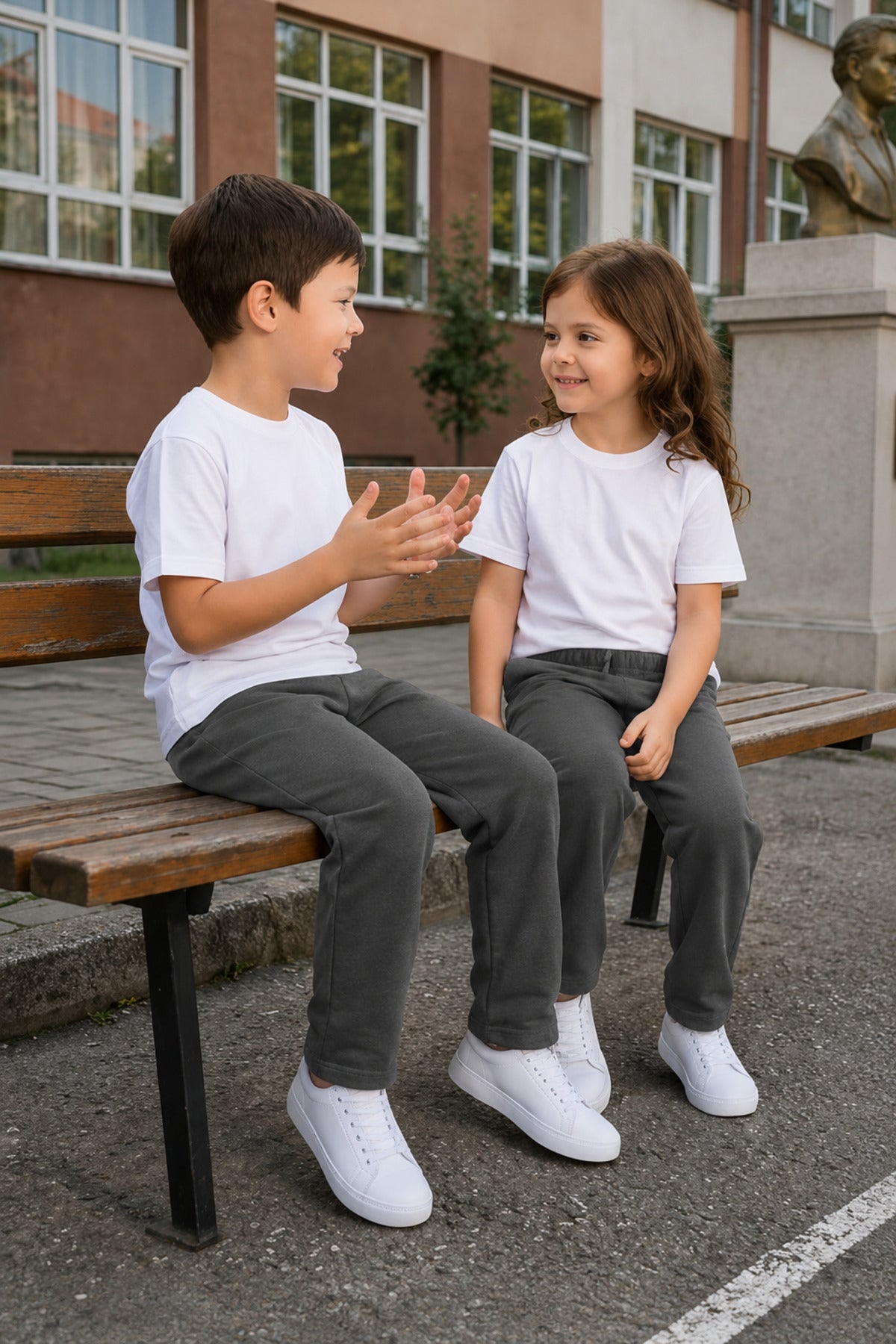 Unisex Kiz Erkek Çocuk Li̇krali Eşofman Bel Rahat Kalip Beli̇ Bağlamali Cepli̇ Mevsi̇mli̇k Bebe-garson Okula Dönüş Pantolonu (tekli̇) - Füme - 4