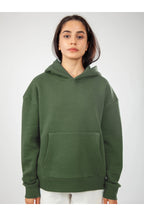 Oversize Hoodie Okul Sweatshirt - Haki Melanj - 1