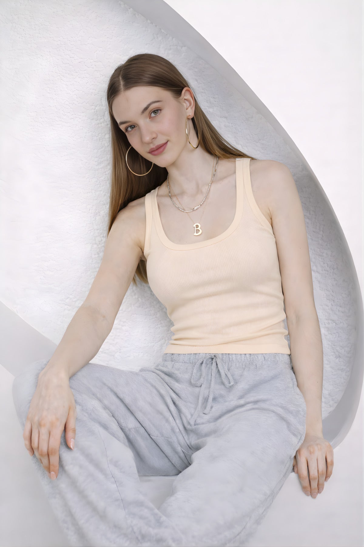 Kadin Fi̇ti̇lli̇ Kalin Askili Esnek Body Atlet - Bej - 5