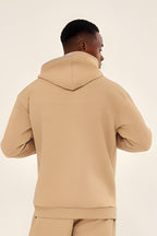 3iplik Bisiklet Yaka Kalın Sweatshirt Pamuklu - Bej - 4