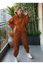 Kadin Kalin Comfort Sweatshi̇rt Yüksek Bel Eşofman Takimi - Kiremit - 2