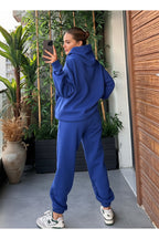 Kadin Kalin Comfort Sweatshi̇rt Yüksek Bel Eşofman Takimi - Saks Mavi - 3