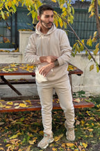 Efsane Oversize 3iplik Kalın Eşofman Takımı Unisex - Bej - 6