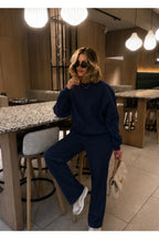 Kadin 3 İ̇pli̇k Bi̇si̇klet Yaka Sweatshirt Eşofman Takimi - Lacivert - 2