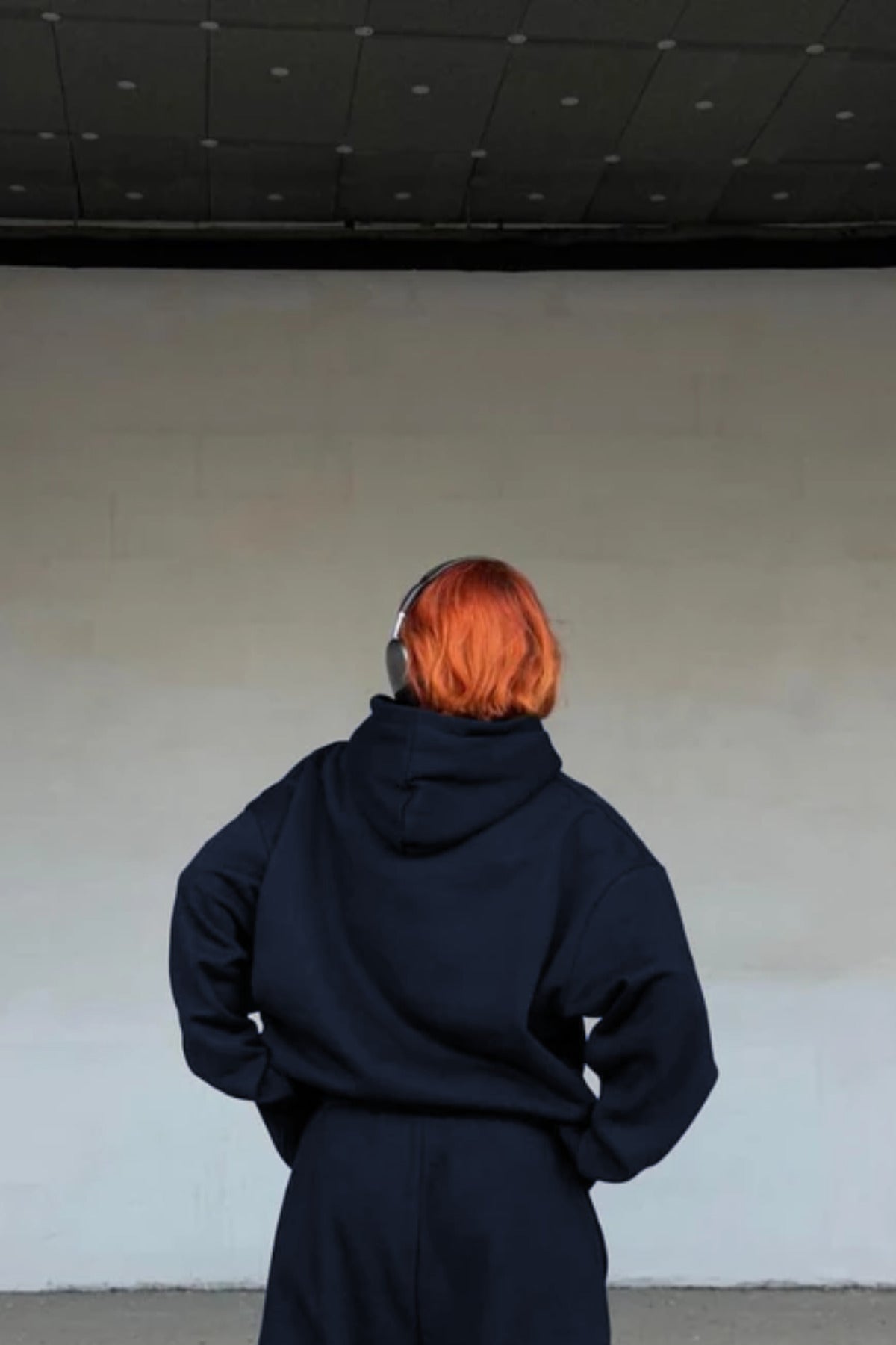 Erkek Baskısız Basiz Düz Kapşonlu Sweatshirt - Lacivert - 3