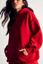 Kadın Salaş Bol Günlük Oversize Sweatshirt - Kırmızı - 2