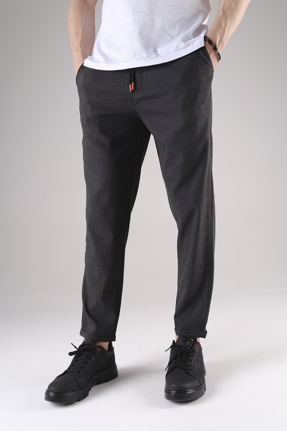Erkek Duble Paça Jogger Pantolon - Füme - 2