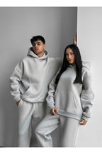 Unisex Oversi̇ze Çi̇ftleri̇n Kullanimina Uygun Eşofman Takimi ( Ürün 1 Takim) - GriMelanj - 2