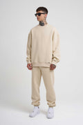 Efsane Oversize 3iplik Kalın Eşofman Takımı Unisex - Vizon - 1