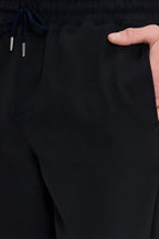 Erkek Regular Fit Beli Lastikli Bağcıklı Rahat Kesim Yan Cepli Jogger Pantolon - Siyah - 2