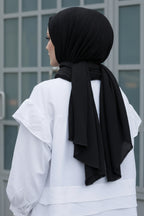Kadın Dokulu Bürümcük Tesettür Şal 180x75 - Siyah - 3