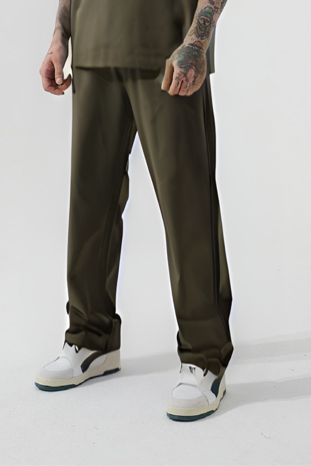 Erkek Yazlık Beli Lastikli Pijama Altı - Haki - 1