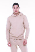Erkek Trend Model Kanguru Cep Sweatshirt - Bej - 1