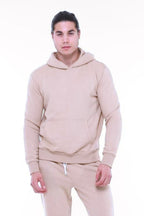 Erkek Trend Model Kanguru Cep Sweatshirt - Bej - 1