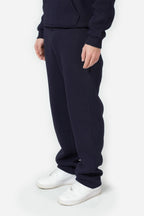 Erkek Kapşonlu Trend Model Bol Basic Eşofman Takımı - Lacivert - 3