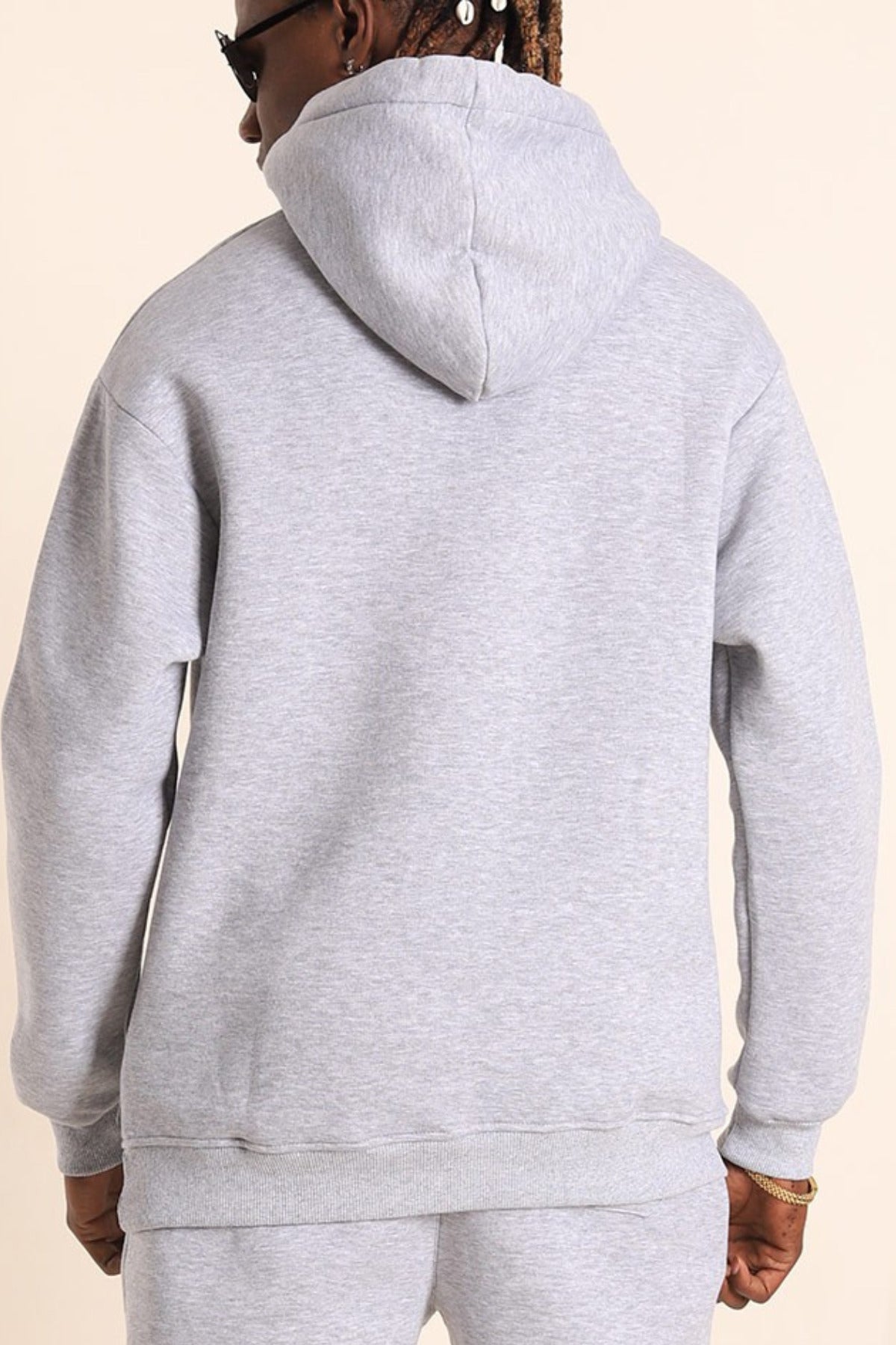 Erkek Rahat Kalın Pamuklu Kışlık Sweatshirt - Gri - 3