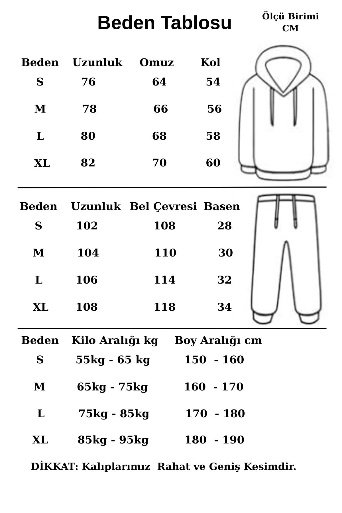 Uni̇sex Sevgi̇li̇ Kombi̇ni̇ne Uygun Kişlik Oversi̇ze Paçasi Lasti̇kli̇ Kapüşonlu Eşofman Takimi (tekli̇) - Gri Melanj - 5