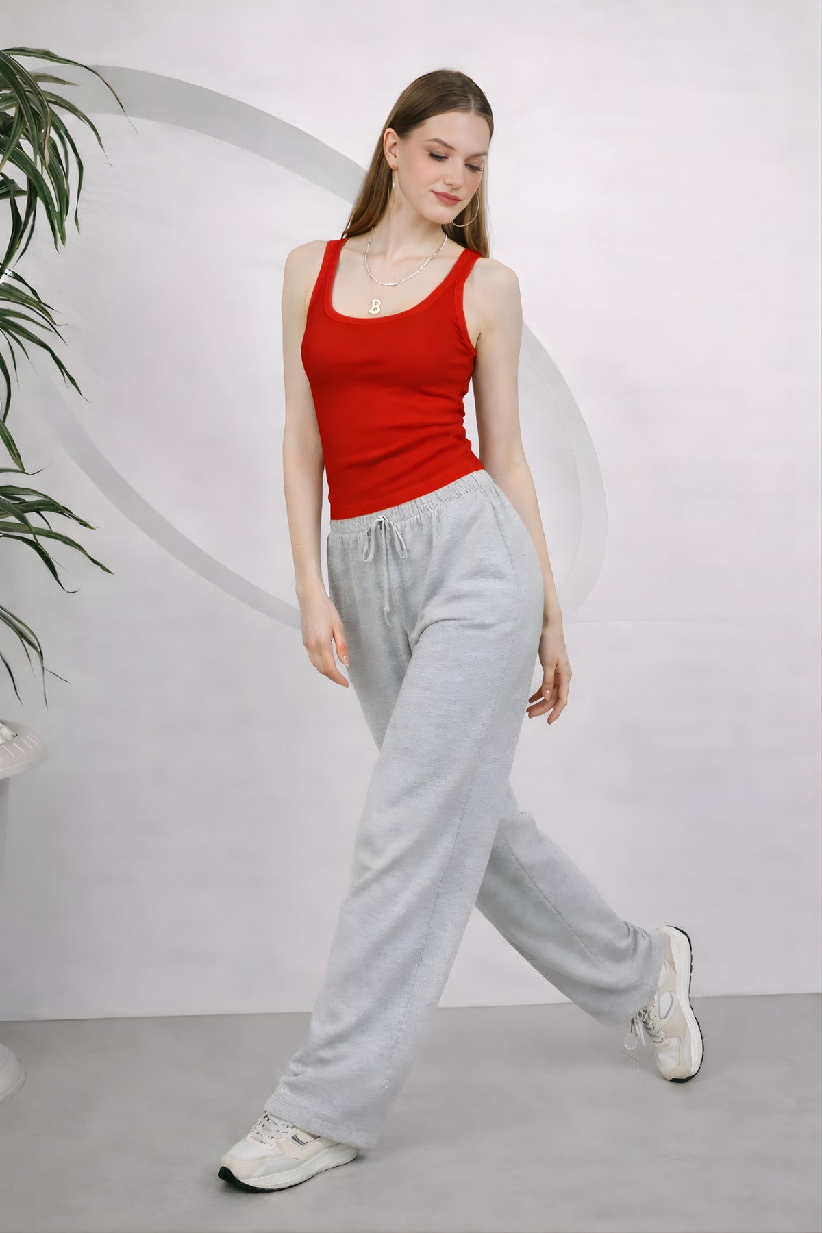Kadin Fi̇ti̇lli̇ Kalin Askili Esnek Body Atlet - Kırmızı - 4