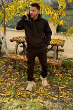 Efsane Oversize 3iplik Kalın Eşofman Takımı Unisex - Siyah - 5