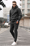 Erkek Oversi̇ze Jogger Füme Eşofman Takimi - Füme - 1