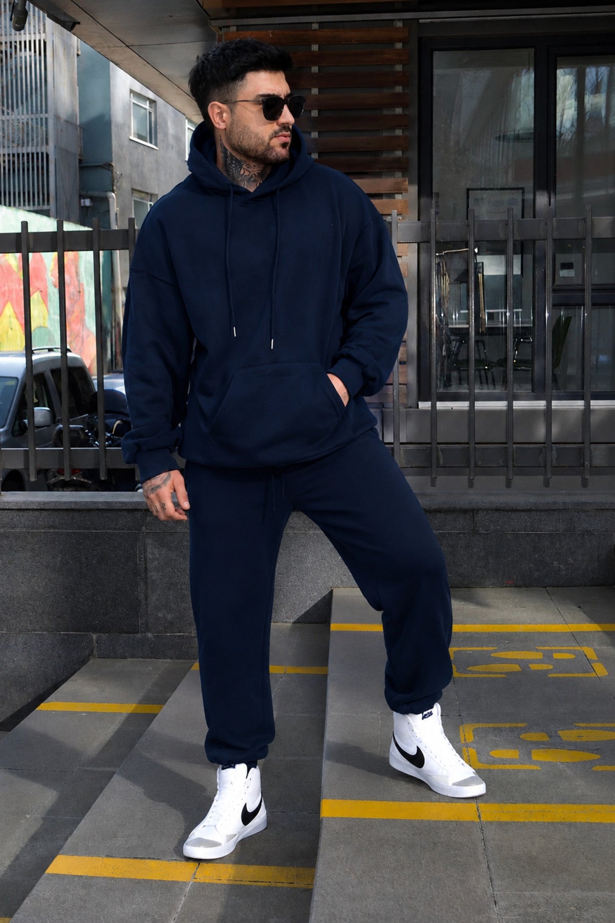 Erkek Efsane Model Bol Kesim Eşofman Takımı - Lacivert - 3