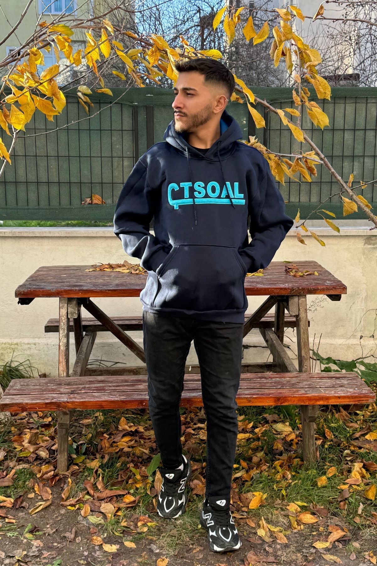 Erkek Kapşonlu Nakişli Oversi̇ze Kolej Sweatshi̇rt - ÇTSO - 2