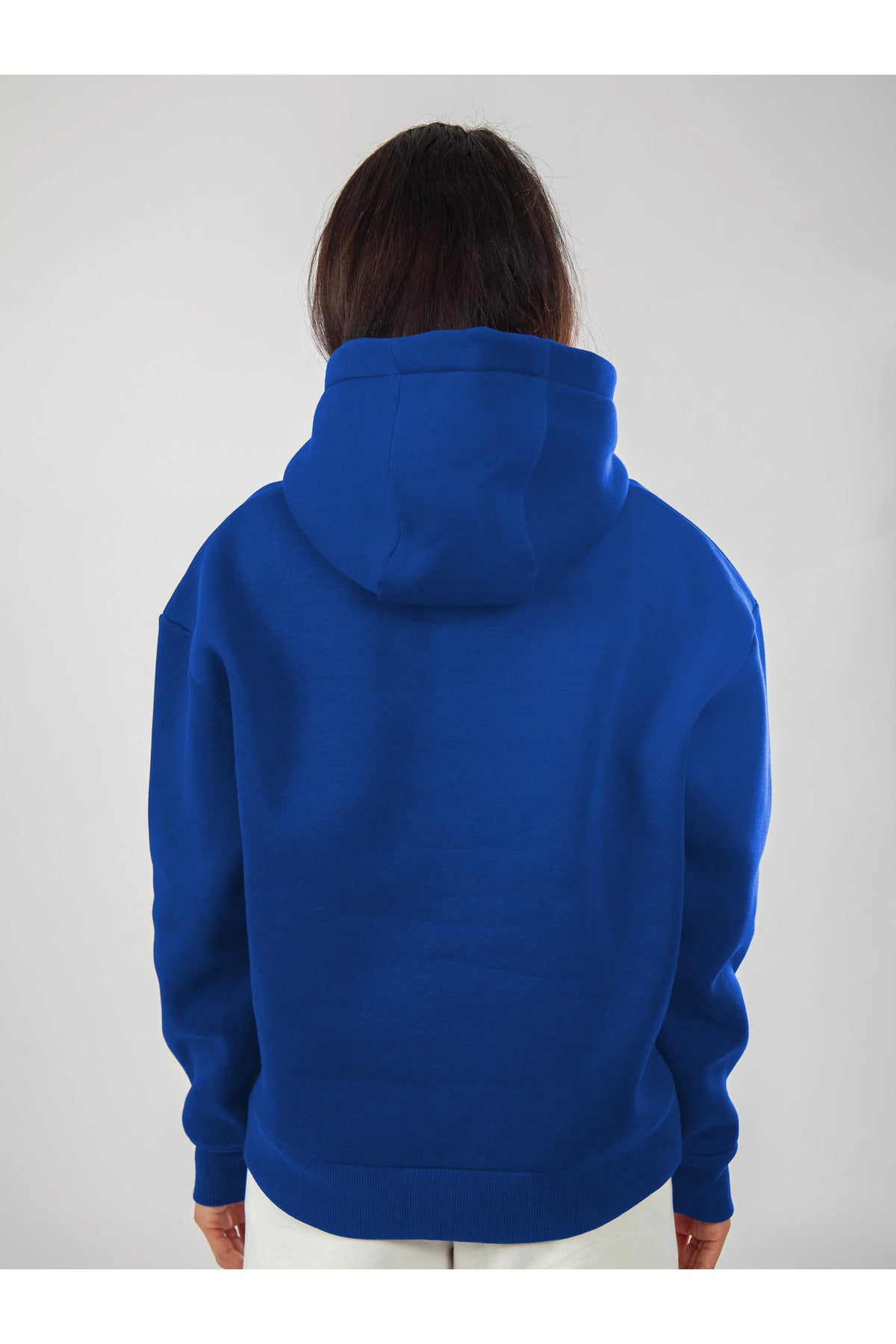 Oversize Hoodie Okul Sweatshirt - Saks Mavisi - 3