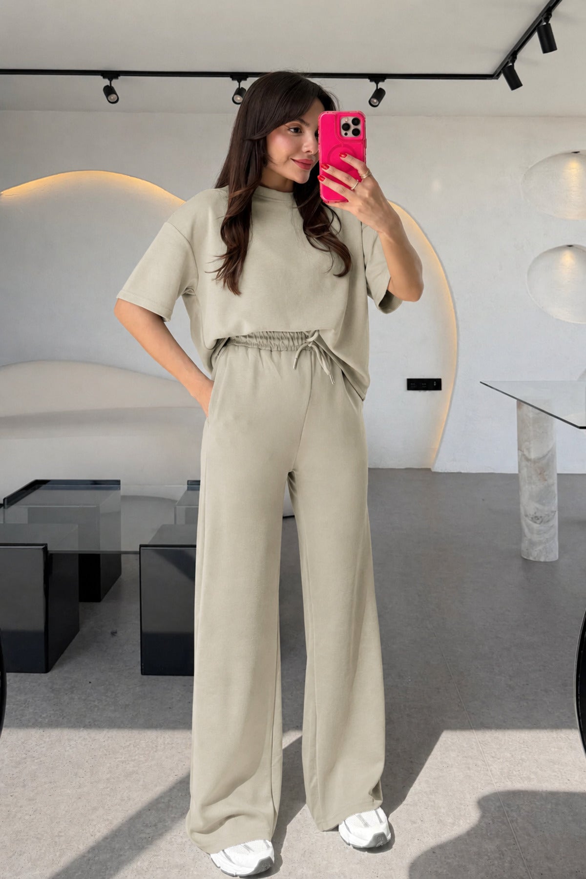 Kadın Trend Model Yazlık Alt Üst Takım - Açık Haki - 1