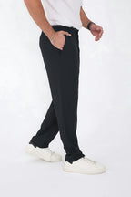 Erkek Yüksek Bel Esnek Kumaş Pantolon - Füme - 3